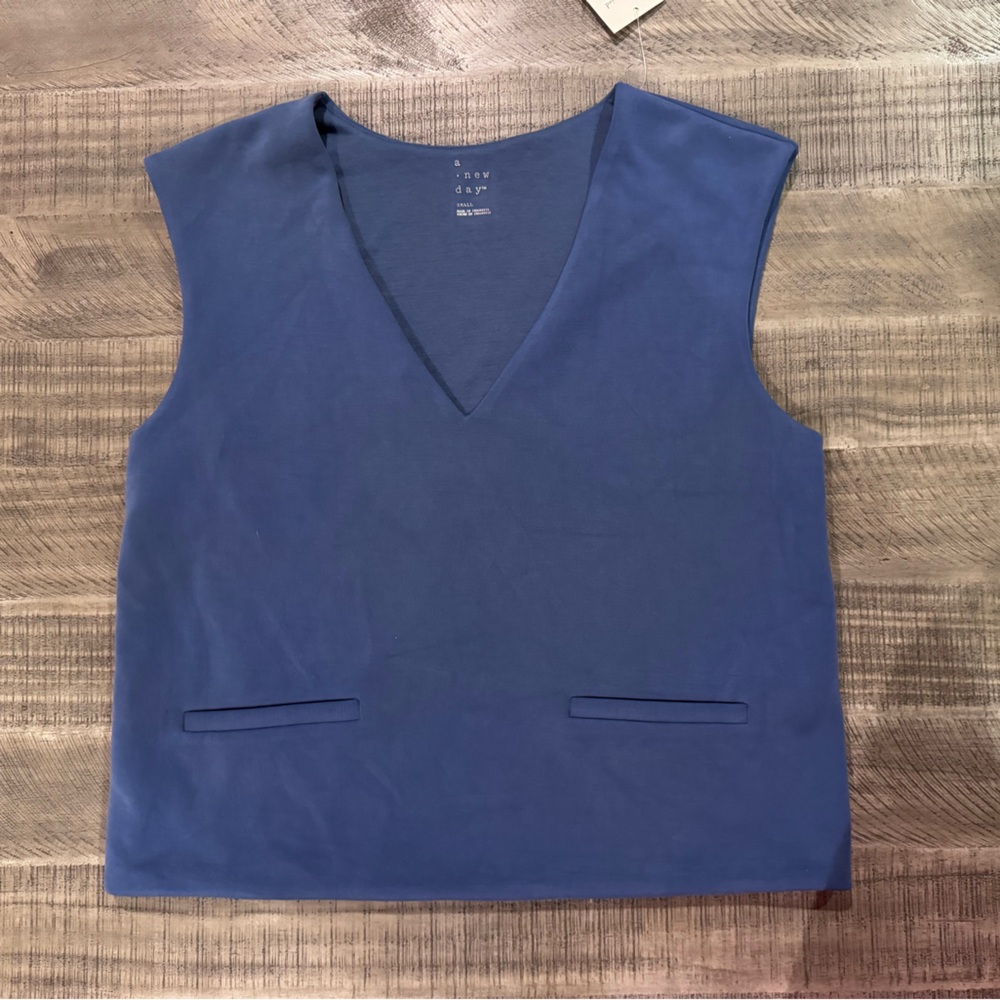 a new day V-Neck Blue Top